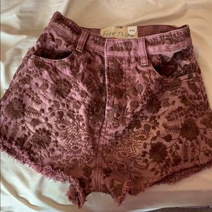 Free people high rise purple shorts